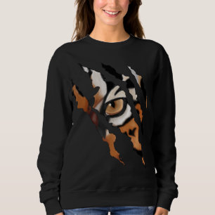 Furchenlose Tiger-Katzenauge-Silhouette Sweatshirt