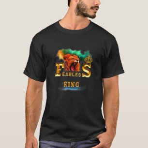 Furchenloser König farbenfrohe Galaxie Löwen Kopf T-Shirt