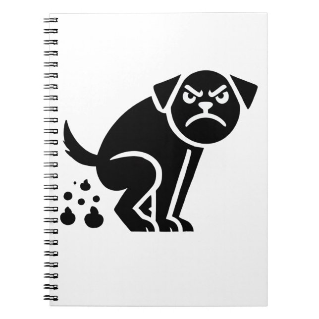 Furcht erregend lustiger Mad Kackend Hund Notizblock (Vorderseite)