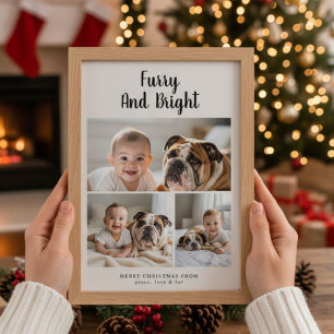 Furcht & Hund & niedliche Familienurlaubskarte Feiertagskarte