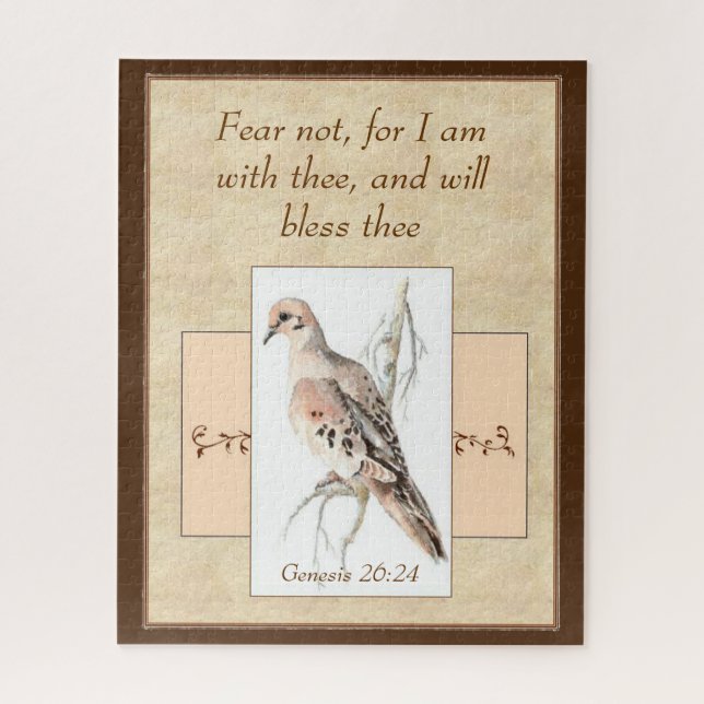 Furcht nicht ermutigen Scripture Watercolor Bird Puzzle (Vertikal)