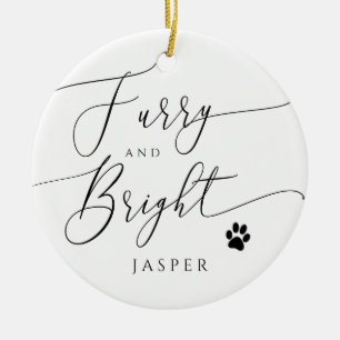 Furcht und Hund oder Katze Weihnachten Foto Keramik Ornament