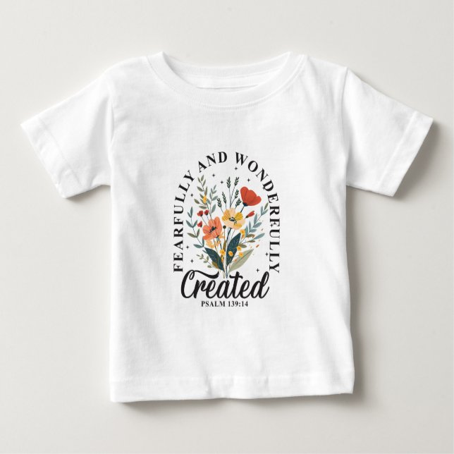 Furcht und wunderbar gemacht baby t-shirt (Vorderseite)