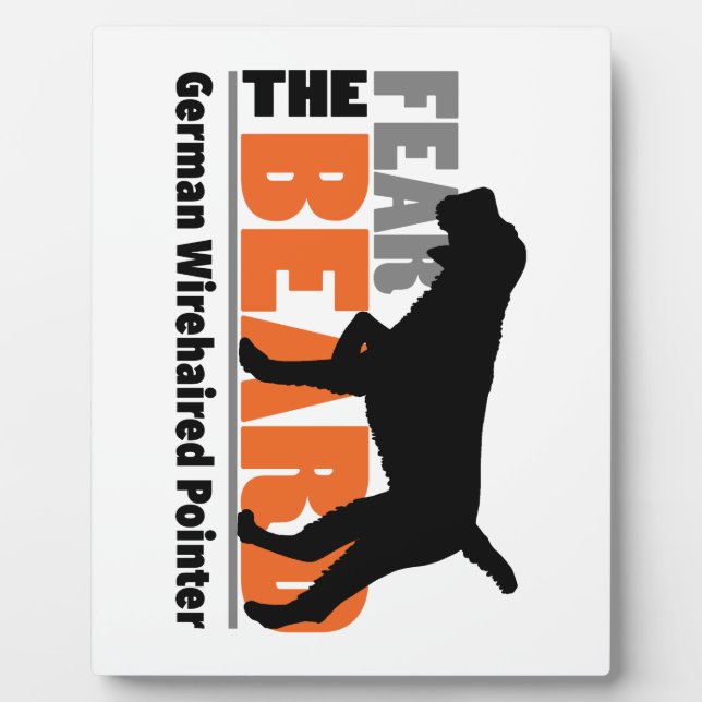 Furcht vor dem Bart - deutsches Drahthaar Pointer Fotoplatte (Vorderseite)