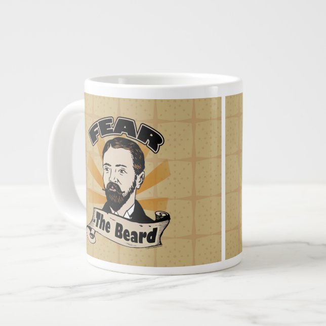 Furcht vor dem Bart, Funny Mustache Jumbo-Tasse (Vorderseite Links)