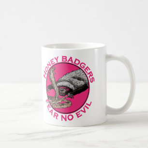 Furcht vor dem bösen Pink Honey Badger Badass Anim Kaffeetasse