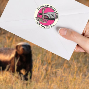 Furcht vor dem bösen Pink Honey Badger Badass Anim Runder Aufkleber