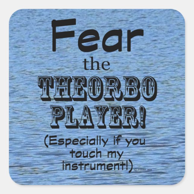 Furcht vor dem Theorbo Player Square Sticker (Vorderseite)