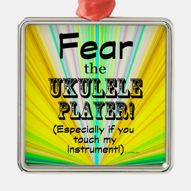 Furcht vor dem Ukulele Player Ornament Aus Metall (Vorne)