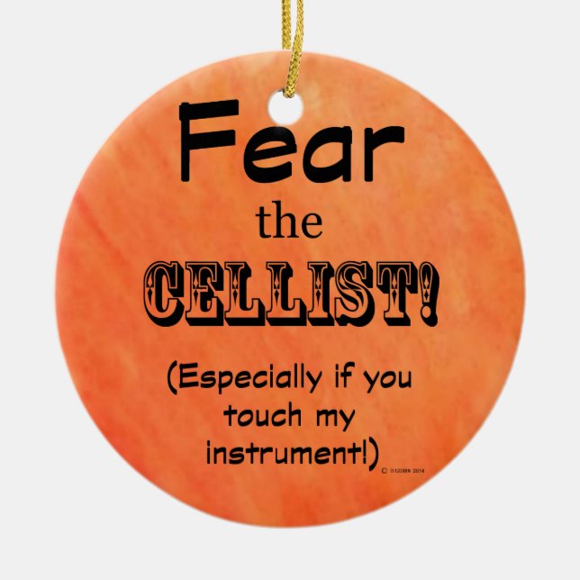 Furcht vor der Cellist Keramik Ornament (Vorne)
