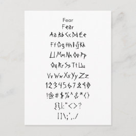 Furcht - Zazzle Schriftart Sampler Sheet Postkarte