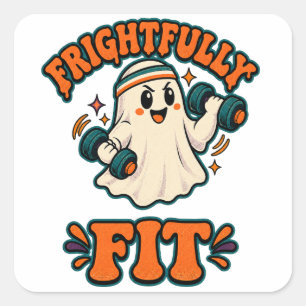 Furchtbar Fit Lustiger Halloween-Fitness Quadratischer Aufkleber
