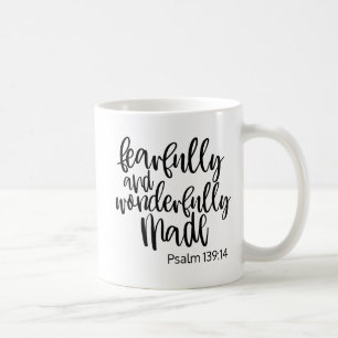 Furchtbar und wunderbar gemacht Bibelvers Kaffeetasse