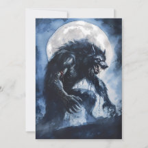 Furchtbare Werwolf-Wasserfarben-Feiertagskarte