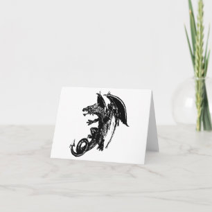 Furchtbarer Nacht-Drache Fantasy-Drachenliebhaber Karte