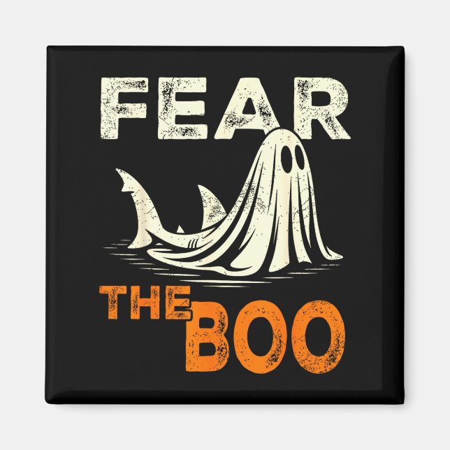 Fürchte das Buh – Geist-Hai-Kinder-Halloween-Kostü Magnet (Vorne)