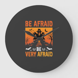 Fürchte dich Grusel-Haus Halloween-Design Große Wanduhr