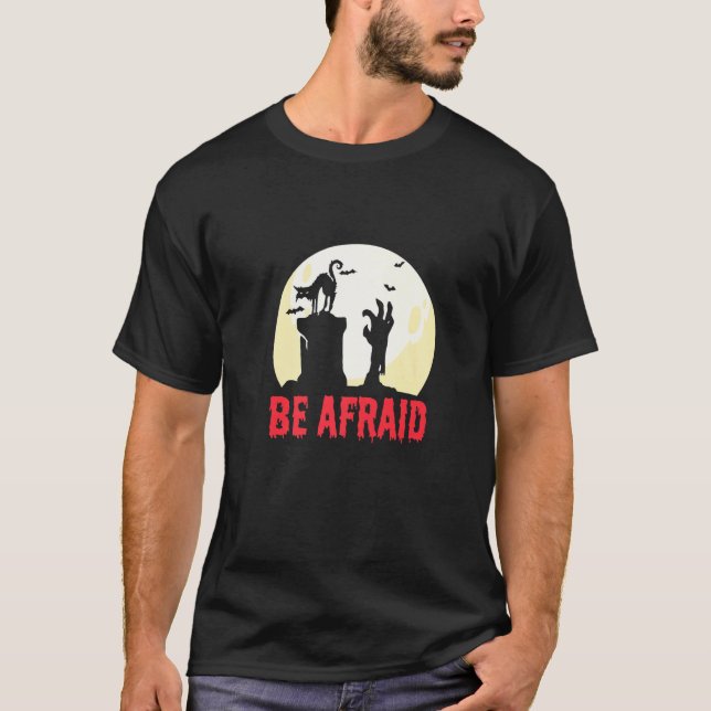 Fürchte dich Katze Fledermaus T-Shirt (Vorderseite)