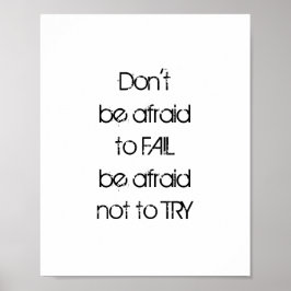 Fürchte dich nicht, Angst VERSAGEN, dich nicht zu  Poster