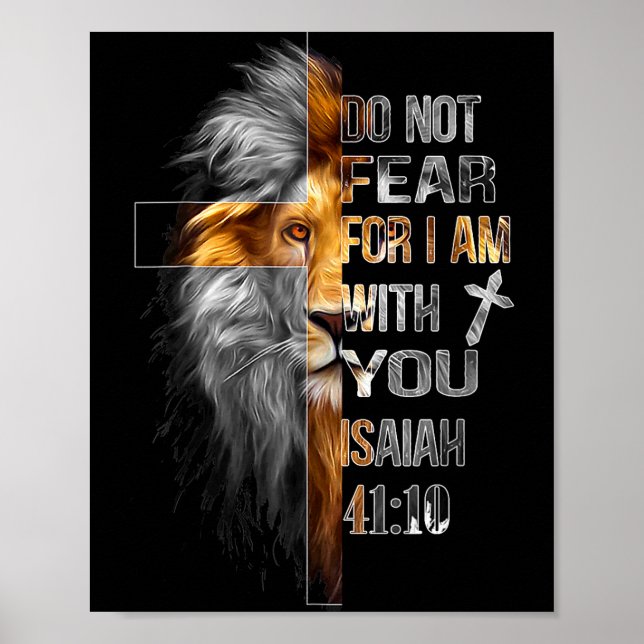 Fürchte dich nicht, denn ich bin mit Jesaja 41:10  Poster (Vorne)