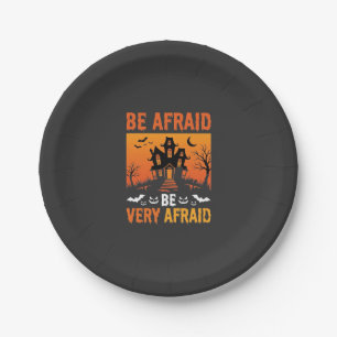 Fürchte dich Spukhaus Halloween-Design Pappteller