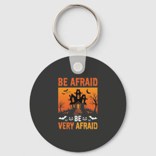 Fürchte Dich Verrücktes Haus Halloween-Design Schlüsselanhänger