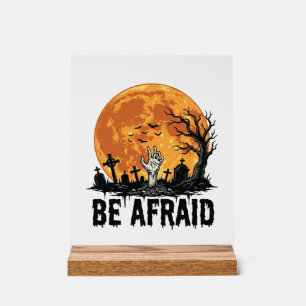 Fürchte dich Vintage Halloween Friedhof Vektor Des Acrylschild
