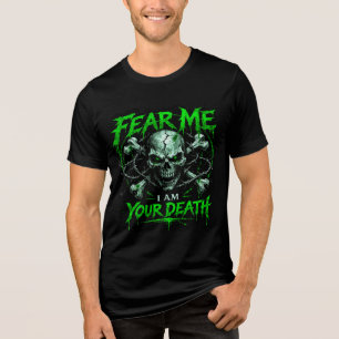 Fürchte Mich – Ich Bin Dein Tod Gothic Skull Met Tri-Blend Shirt