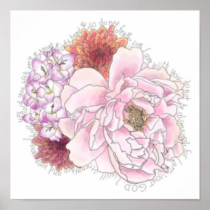 Fürchte nicht inspirierende Zitat Bibel Isaiah 41  Poster