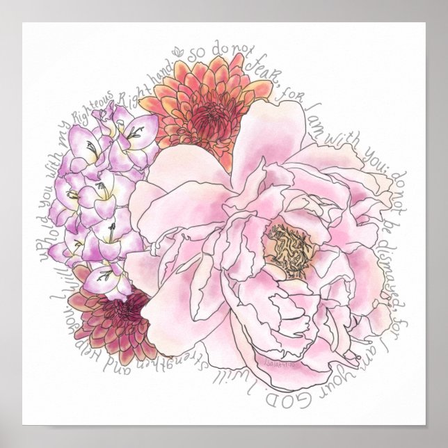 Fürchte nicht inspirierende Zitat Bibel Isaiah 41  Poster (Vorne)