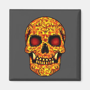Furchteinflößender Halloween-Schädel mit roten Aug Magnet