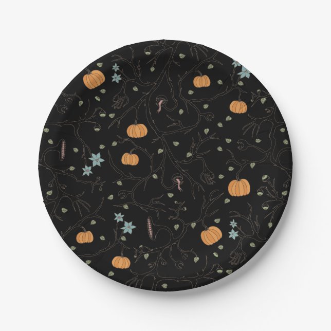 Furchteinflößender Wein für Halloween Pappteller (Vorderseite)