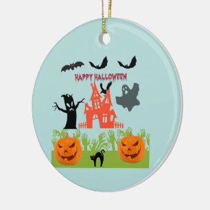 Fürchterlich entzückendes Halloween Keramik Ornament