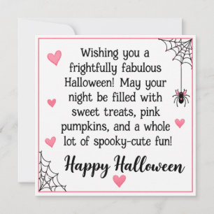 Fürchterlich Fabelhafte Pink Halloween-Karte