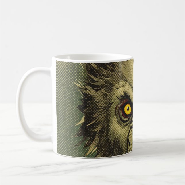 Furchterregende Werwolf-Horror-Illustration Kaffeetasse (Links)