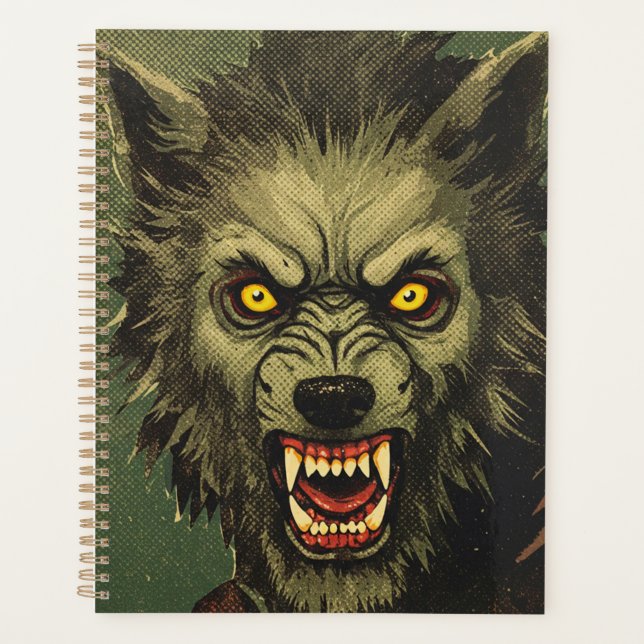 Furchterregende Werwolf-Horror-Illustration Planer (Vorderseite)