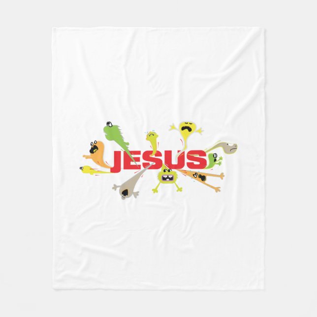 Furchterregender Jesus Fleecedecke (Vorderseite)