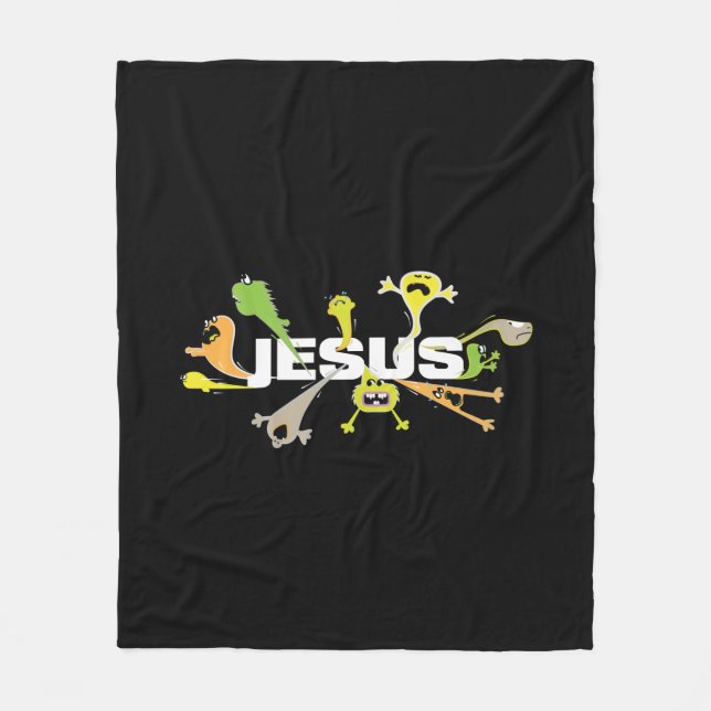 Furchterregender Jesus Fleecedecke (Vorderseite)
