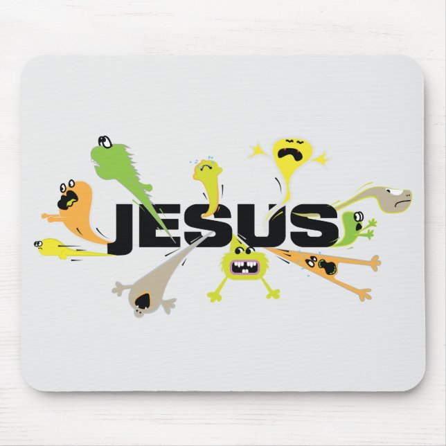 Furchterregender Jesus Mousepad (Vorne)