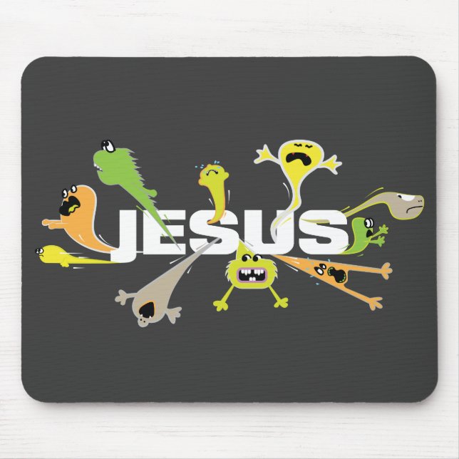 Furchterregender Jesus Mousepad (Vorne)
