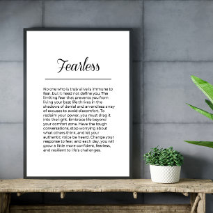 Furchtlos aufblühende Kunst der Inspiration Poster