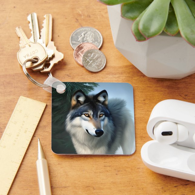 Furchtlos der arktische Wolf, Keyring Schlüsselanhänger (Schreibtisch)