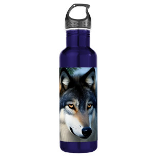 Furchtlos der arktische Wolf, Wasserflasche Edelstahlflasche