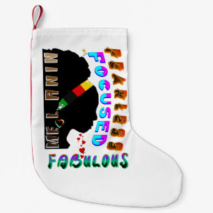 Furchtlos fokussierte Fabulous Melanin Kleiner Weihnachtsstrumpf