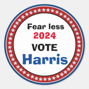 Furchtlos im Jahr 2024 mit einer Stimme für Harris Runder Aufkleber