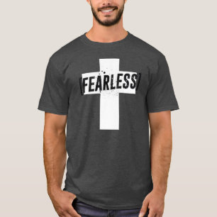 Furchtlos über Kreuz Gib niemals den Glauben Chri T-Shirt