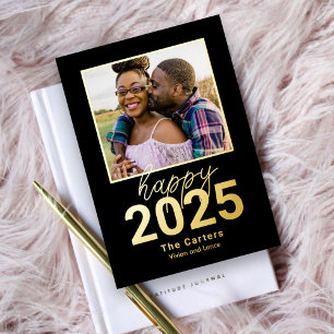 Furchtlose Jahr Foil Happy New Year Foto Card Folien Feiertagskarte