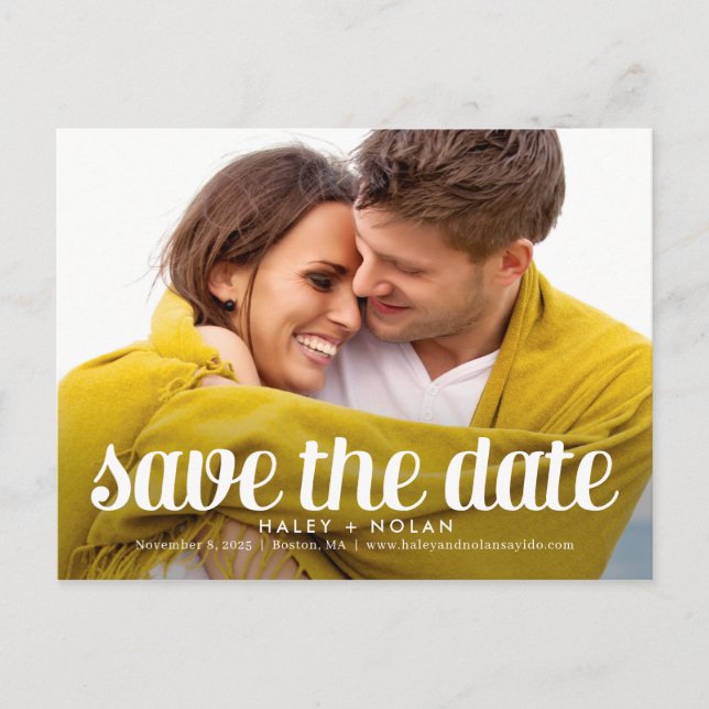 Furchtlose Liebe Save the Date Postkarte (Vorderseite)