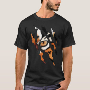 Furchtlose Tiger Cat Eye Claw Silhouette T-Shirt