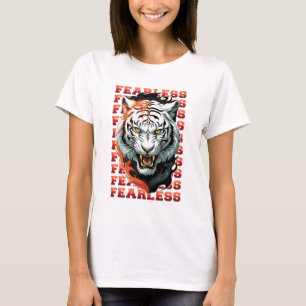 Furchtlose Tiger Women White T-Shirt